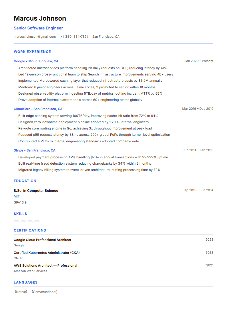 ATS Pro resume example